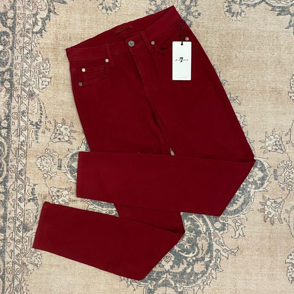 7 for All Mankind crimson jeans, 24, NWT